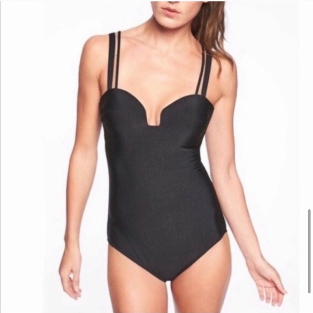 Athleta LIKE NEW flattering black one piece